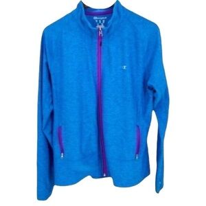 4/$45 Champion Blue Pink Long Sleeve Fitted Lightweight Jacket size XL